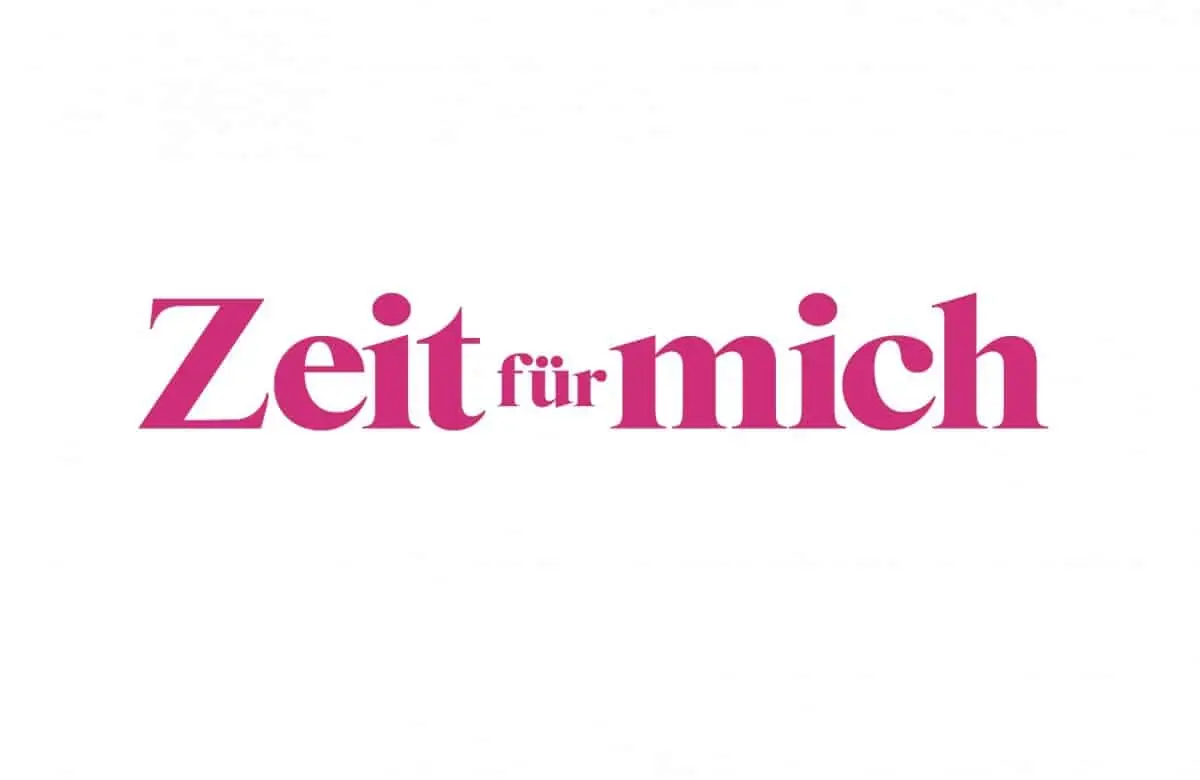 ALT-Text: Logo mit der Aufschrift „Zeit für mich“ in pinker Schrift auf weißem Hintergrund.