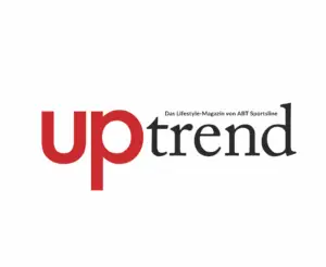 ALT-Text: Logo des Lifestyle-Magazins uptrend von ABT Sportsline, mit rotem und schwarzem Schriftzug.