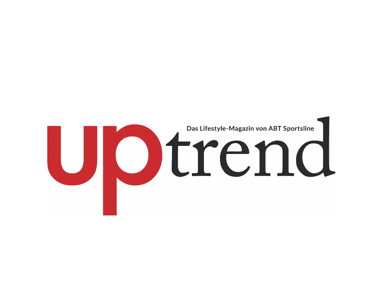 ALT-Text: Logo des Lifestyle-Magazins uptrend von ABT Sportsline, mit rotem und schwarzem Schriftzug.