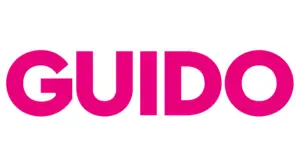 ALT-Text: Logo der Marke Guido in fetter, pinkfarbener Schrift auf weißem Hintergrund.