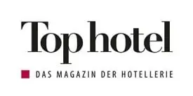 Logo von Top hotel, einem Fachmagazin für die Hotellerie, mit dem Slogan Das Magazin der Hotellerie.