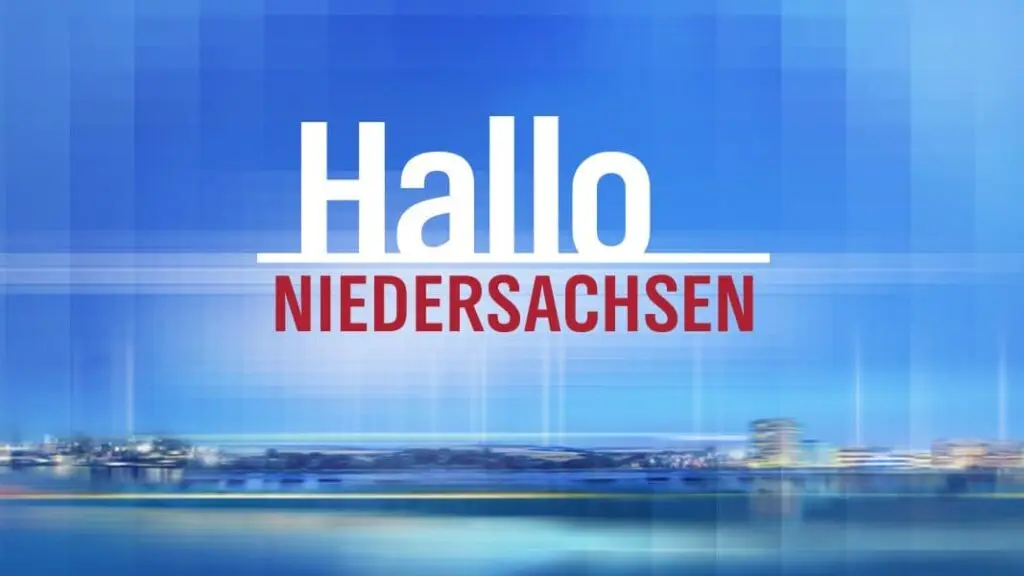 Logo von Hallo Niedersachsen auf blauem Hintergrund, vermittelt eine freundliche, einladende Atmosphäre.