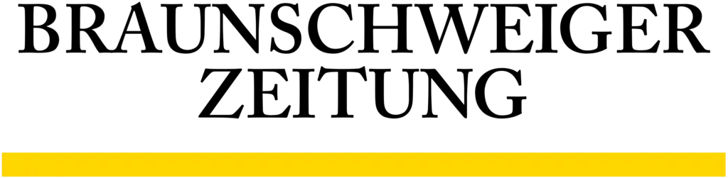 Schwarz-gelbes Logo mit der Aufschrift „Bau“ in Großbuchstaben, auf schwarzem Hintergrund.