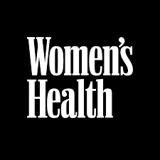 Logo von Women's Health in weißer Schrift auf schwarzem Hintergrund. Fokus auf Gesundheitsthemen für Frauen.