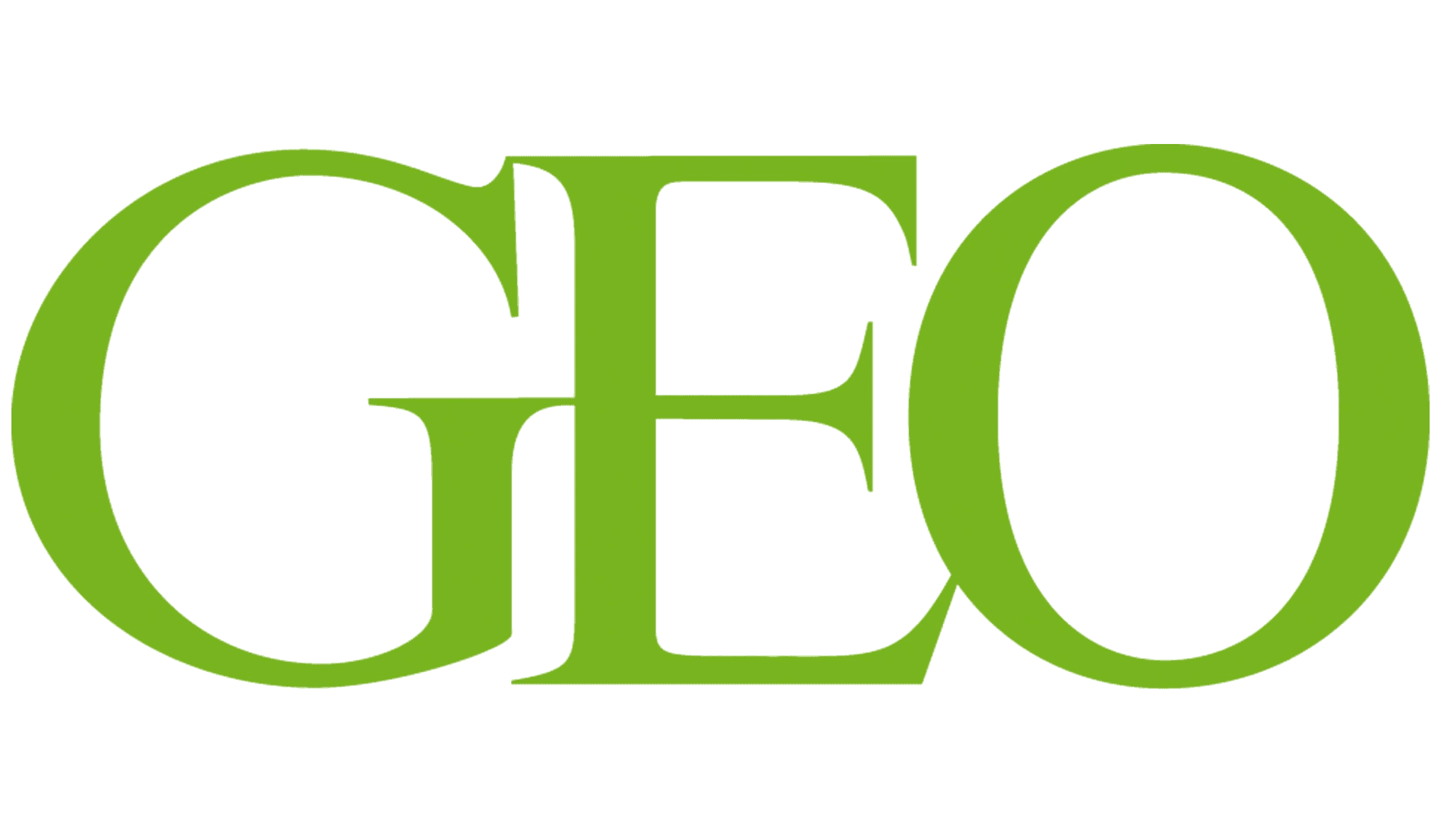Grünes GEO-Logo auf schwarzem Hintergrund, symbolisiert Natur- und Umweltjournalismus.