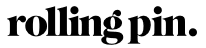 Logo von rolling pin in schwarzer Schrift, modern und minimalistisch gestaltet.